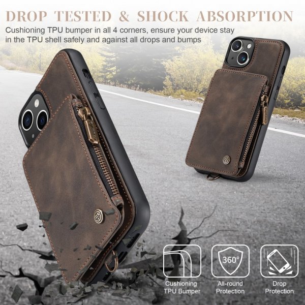 CaseMe iPhone 15 Deksel C20 Series Kaffe