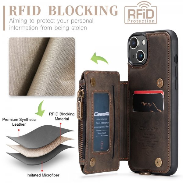 CaseMe iPhone 15 Deksel C20 Series Kaffe