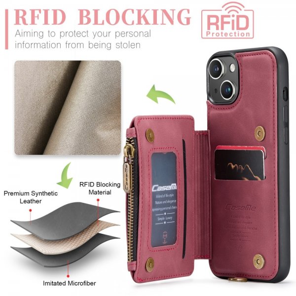 CaseMe iPhone 15 Deksel C20 Series Rød