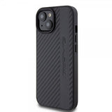 Mercedes Benz iPhone 15 Deksel Carbon Effect Leather Stripe AMG Svart
