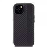 Mercedes Benz iPhone 15 Deksel Carbon Effect Leather Stripe AMG Svart