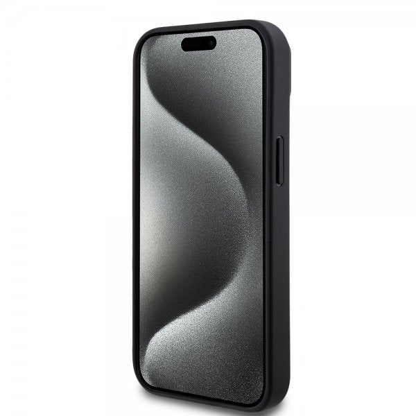 Mercedes Benz iPhone 15 Deksel Carbon Effect Leather Stripe AMG Svart