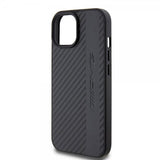 Mercedes Benz iPhone 15 Deksel Carbon Effect Leather Stripe AMG Svart