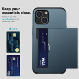 iPhone 15 Deksel Card Slide Blå