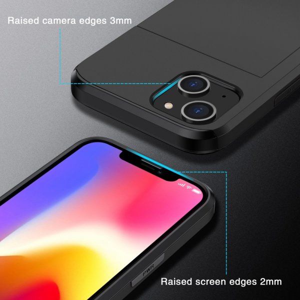iPhone 15 Deksel Card Slide Svart