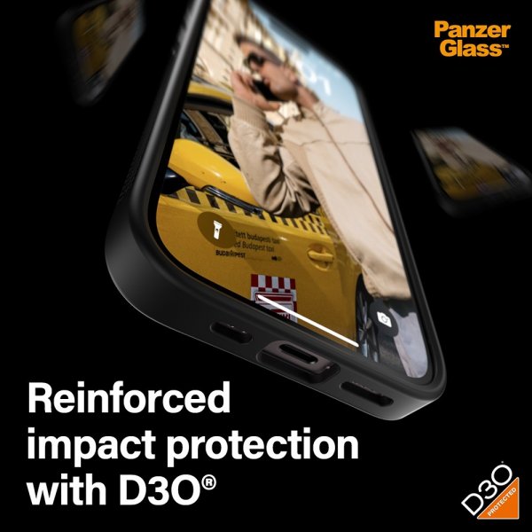 PanzerGlass iPhone 15 Deksel ClearCase D3O Svart