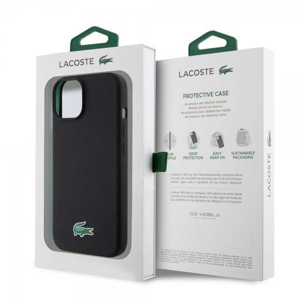 Lacoste iPhone 15 Plus Deksel Croc Logo MagSafe Svart