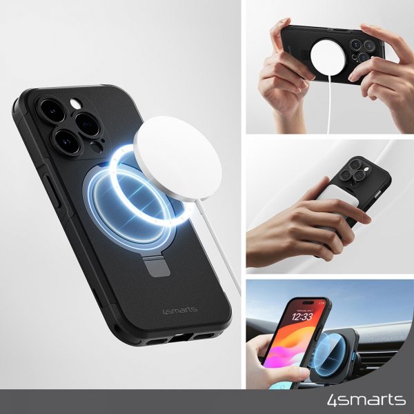 4smarts iPhone 15 Deksel Defend Etui Magic Stand MagSafe
