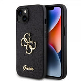 Guess iPhone 15 Deksel Fixed Glitter Svart
