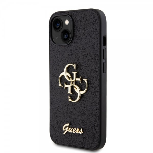 Guess iPhone 15 Deksel Fixed Glitter Svart