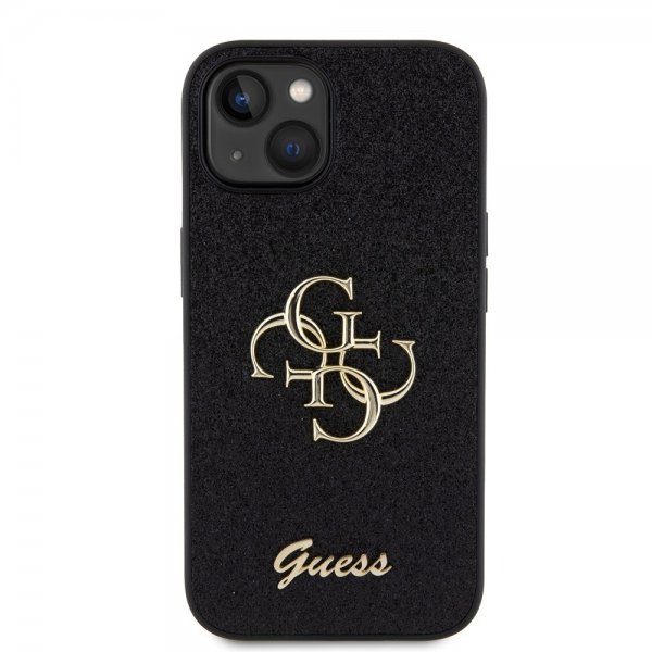 Guess iPhone 15 Deksel Fixed Glitter Svart