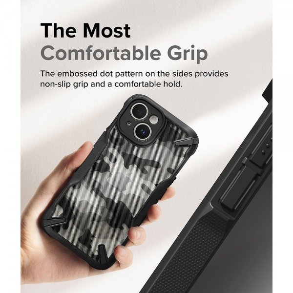 Ringke iPhone 15 Deksel Fusion X Design Camo Black