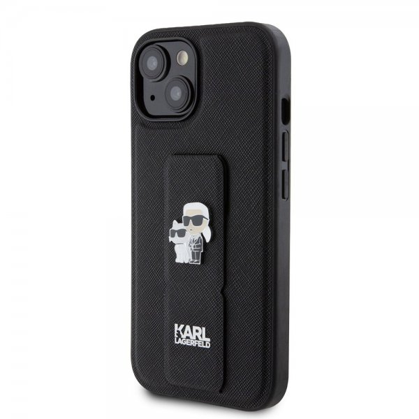Karl Lagerfeld iPhone 15 Deksel Grip Stand Function Svart