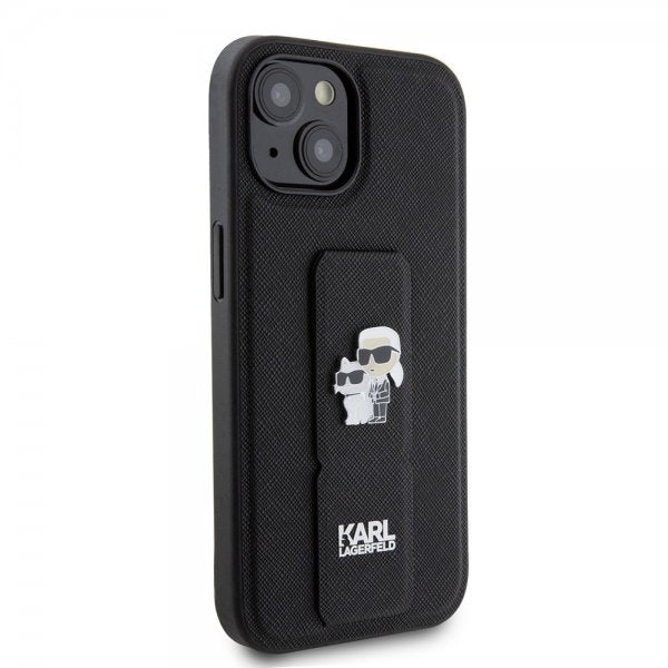 Karl Lagerfeld iPhone 15 Deksel Grip Stand Function Svart