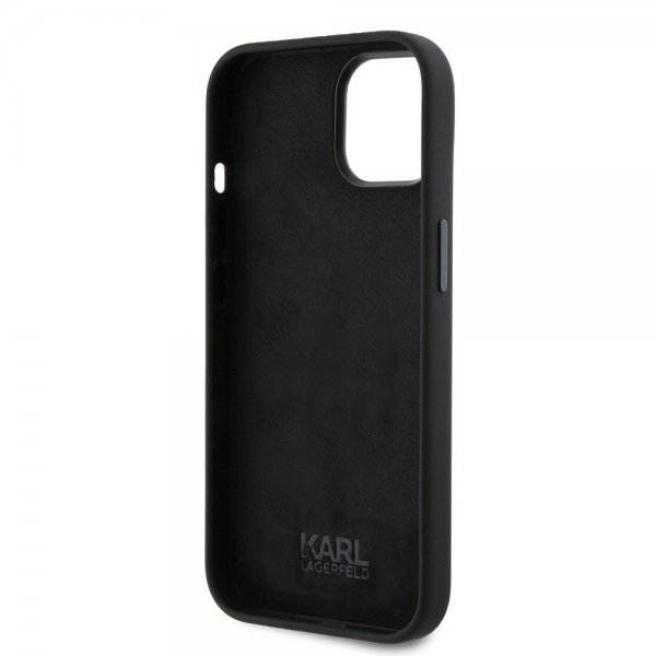 Karl Lagerfeld iPhone 15 Deksel Ikonik Metal Pin Svart