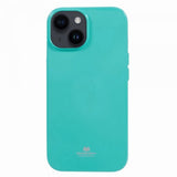 Mercury iPhone 15 Deksel Jelly Glitter Cyan