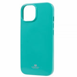 Mercury iPhone 15 Deksel Jelly Glitter Cyan