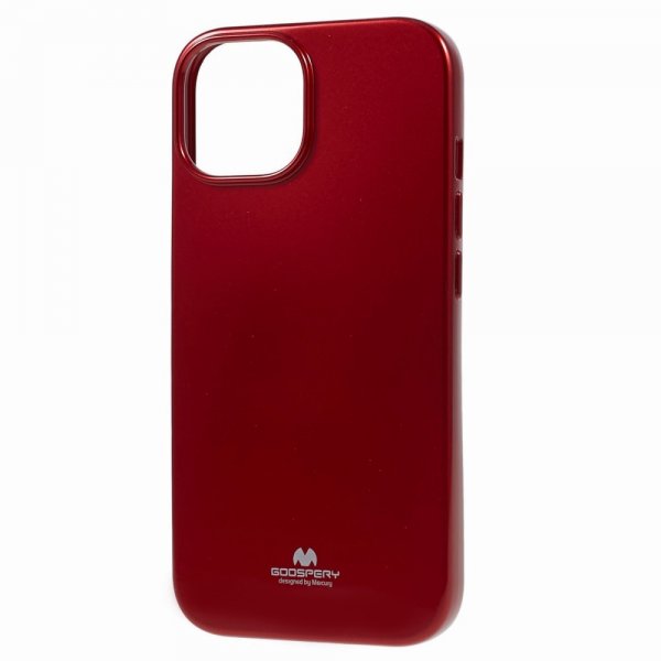 Mercury iPhone 15 Deksel Jelly Glitter Rød