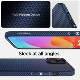Spigen iPhone 15 Deksel Liquid Air Navy Blue