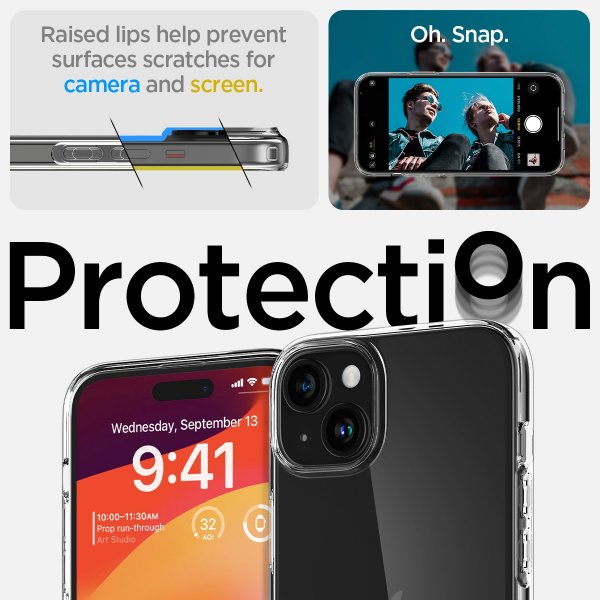 Spigen iPhone 15 Deksel Liquid Crystal Crystal Clear