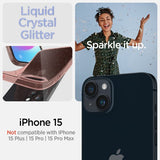 Spigen iPhone 15 Deksel Liquid Crystal Glitter Rose Quartz