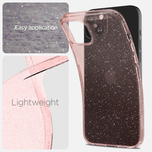 Spigen iPhone 15 Deksel Liquid Crystal Glitter Rose Quartz