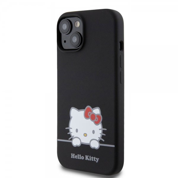Hello Kitty iPhone 15 Deksel Liquid Silicone Svart