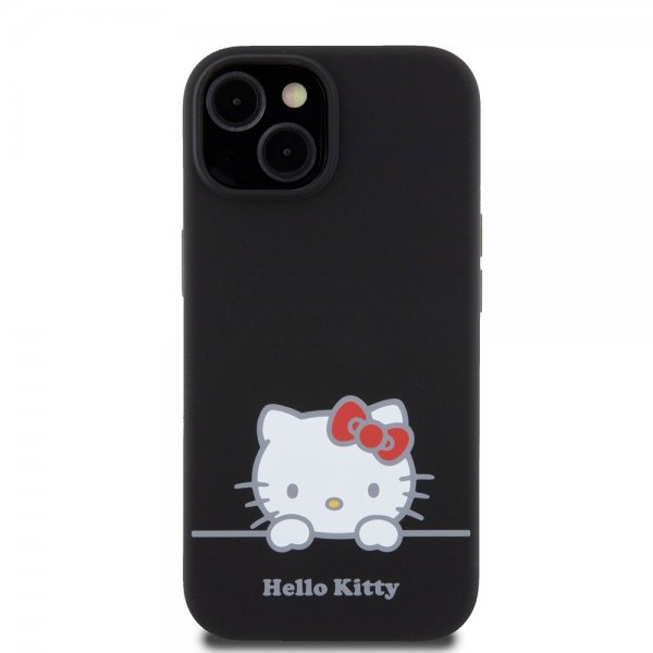Hello Kitty iPhone 15 Deksel Liquid Silicone Svart
