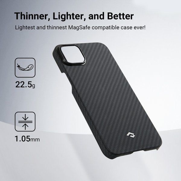 Pitaka iPhone 15 Deksel MagEZ Case 4 Black/Grey Twill