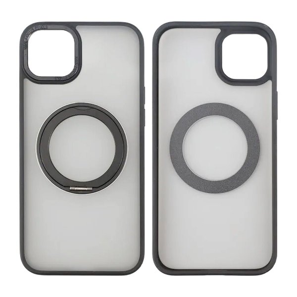Rvelon iPhone 15 Deksel Roterbart Stativ Svart