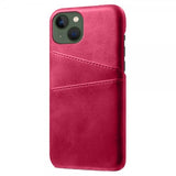 iPhone 15 Deksel med To Kortlommer Magenta