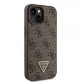 Guess iPhone 15 Deksel Metal Logo Strass Crossbody Strap Brun