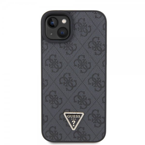 Guess iPhone 15 Deksel Metal Logo Strass Crossbody Strap Svart