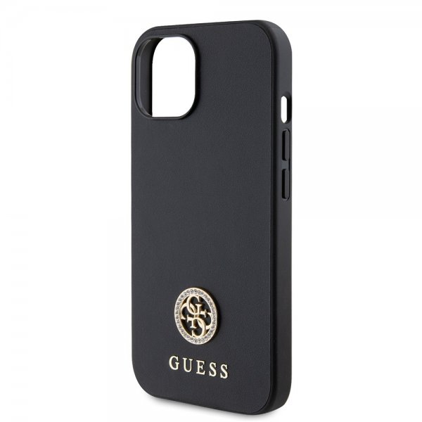 Guess iPhone 15 Deksel Metal Logo Strass Svart