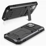 R-JUST iPhone 15 Deksel Metall Støtsikker Svart