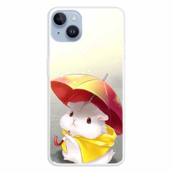 iPhone 15 Deksel Motiv Hamster Og Paraply
