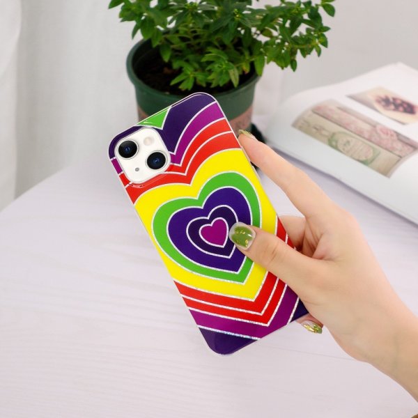 iPhone 15 Deksel Motiv Hjertemønster