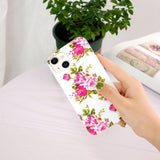 iPhone 15 Deksel Motiv Rosor Hvit