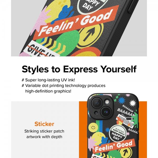 Ringke iPhone 15 Deksel Onyx Design Sticker