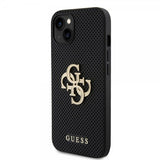 Guess iPhone 15 Deksel Perforated Glitter Svart