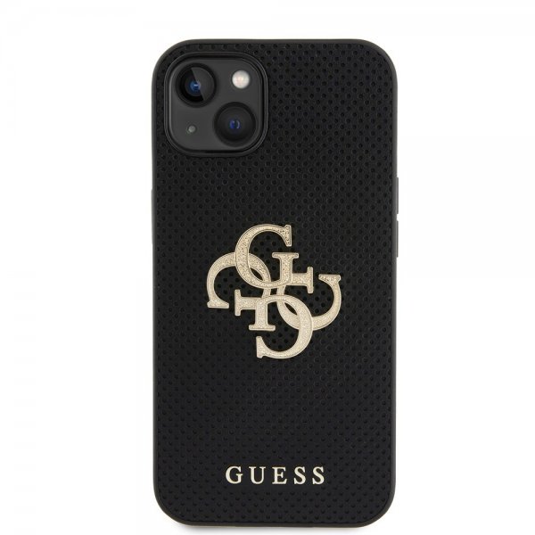 Guess iPhone 15 Deksel Perforated Glitter Svart