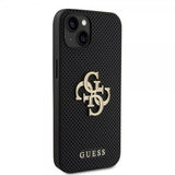 Guess iPhone 15 Deksel Perforated Glitter Svart