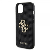 Guess iPhone 15 Deksel Perforated Glitter Svart