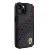 Ferrari iPhone 15 Deksel Perforert Svart