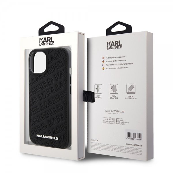 Karl Lagerfeld iPhone 15 Deksel Quilted K Pattern Svart