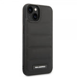 Karl Lagerfeld iPhone 15 Deksel Quilted Nylon Puffy Case Logo Plate Svart