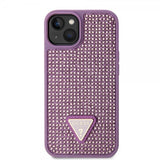 Guess iPhone 15 Deksel Rhinestone Lilla