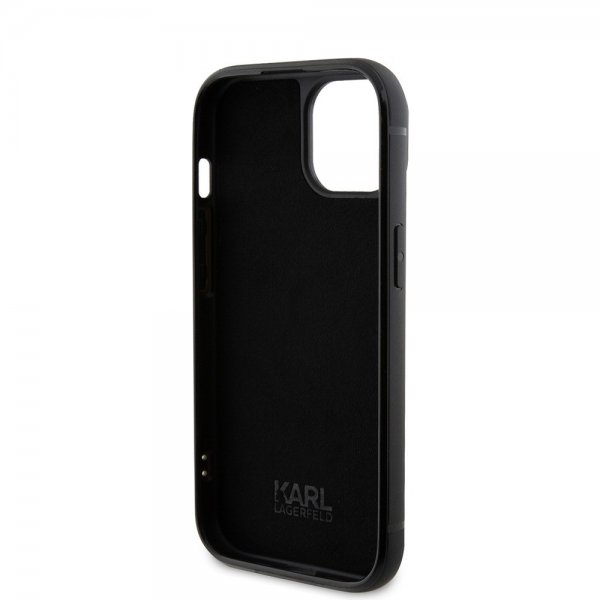 Karl Lagerfeld iPhone 15 Deksel Rhinestone Svart