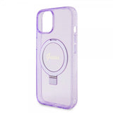 Guess iPhone 15 Deksel Ring Stand Glitter MagSafe Lilla