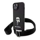 Karl Lagerfeld iPhone 15 Deksel Saffiano Crossbody Svart